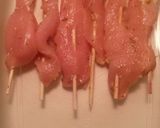 A picture of step 1 of Adam's chicken kabobs.