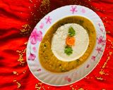 A picture of step 7 of Moongdal with Rice.