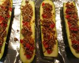 A picture of step 6 of Zucchini Taco Boats.