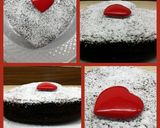 A picture of step 5 of AMIEs VALENTINEs CHOCOLATE Cake.