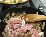 A picture of step 2 of Baked Camembert with Caramelised Onions, Bacon and Pears.