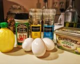 A picture of step 1 of Over-easy Pucker Up Eggs.