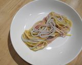 秋葵鮭魚鬆拌麵的食譜步驟2照片