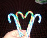 A picture of step 2 of candy cane christmas wreath.