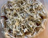 A picture of step 6 of Artichoke, Sun-dried Tomato, and Goat Cheese Pizza.