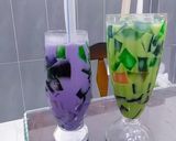 Hình bước làm 4 của món Trà sữa thạch matcha và trà sữa thạch khoai môn