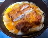 A picture of step 5 of Japanese Pork Cutlet with Egg.