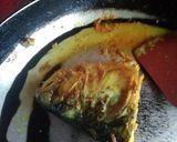 A picture of step 1 of Kachu Saag with Hilsa fish #Cookpad.