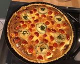 Une image de l'étape 11 de Tarte chèvre cendré,épinards frais et tomates cerises (pâte brisée à l origan).