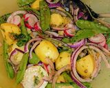 Burgonyasaláta francia 🇫🇷 dresszingben - vegán recept fázis 2 fotója