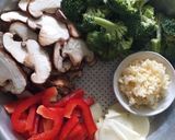 Foto langkah ke 1 dari resep Jamur dengan Paprika dan Brokoli Saus Tiram.
