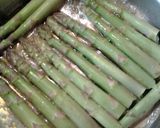 A picture of step 1 of asparagus wrapped in phyllo.