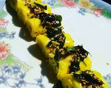 A picture of step 6 of Khandvi.