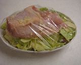 A picture of step 3 of Cabbage and Chicken Breast Steamed in the Microwave.