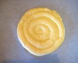 A picture of step 11 of Peach Bavarois Charlotte Cake.