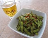 A picture of step 8 of Garlic Edamame - Great When Drinking.