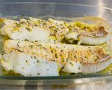 Une image de l'étape 2 de Cabillaud au four, sauce aux olives et purée citronnée.
