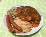 รูปขั้นตอนการทำที่ 7 ของ บะหมี่งาดำซอสแกงกะหรี่หมูอบ