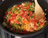 Une image de l'étape 9 de Spaghettis tricolores à la pancetta, poivrons, tomates, champignons et gruyère.