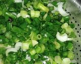 A picture of step 1 of Hare pyaz ki sabji.