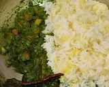 A picture of step 4 of Palak Khichdi.