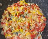A picture of step 2 of Menemen turkish omelette.