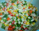 Hình bước làm 1 của món Cơm chiên rau củ