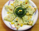 A picture of step 3 of Corn sooji dhokla.