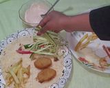 A picture of step 3 of Nuggets wrap (3 layer).
