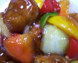 A picture of step 13 of Yum! Sweet and Sour Pork Style Meatballs in Sweet Vinegar Ankake Sauce.
