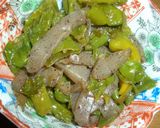 A picture of step 4 of Sweet and Savory Green Pepper and Shirataki Noodle Stir-Fry.