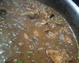 A picture of step 8 of Matar gosht.