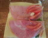 A picture of step 2 of Mandys pressed sandwich.