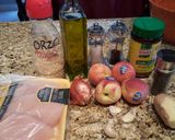 A picture of step 1 of Peaches and chicken.