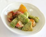 A picture of step 9 of Fava Beans, Avocado and Tomatoes in Basil Sauce.