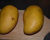 A picture of step 1 of Mango juice and Potato Curry.