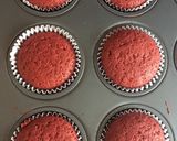 A picture of step 6 of Eggless red velvet muffins.