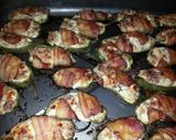 A picture of step 6 of Bacon Sausage Jalapeño Poppers.