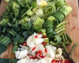 A picture of step 2 of Baked eggs with spiced leeks and goats cheese.