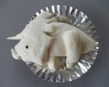A picture of step 5 of Dinosaur Bread Triceratops.