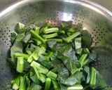 A picture of step 2 of Pumpkin sabji with malabar spinach and prawn.