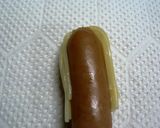 A picture of step 3 of For Character Bento: Locks of Hair for a Wiener Sausage.