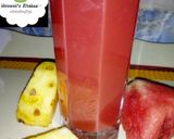 A picture of step 1 of Watermelon and pineapple juice.
