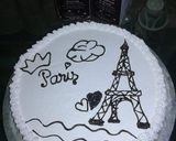 A picture of step 7 of Eiffel Tower Cake.
