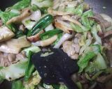A picture of step 4 of Spring cabbage and pork stir-fry with miso and oyster sauce.