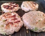 A picture of step 2 of Greek Turkey Burgers with Avocado and a Lemon Parsley Mayo.