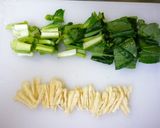 A picture of step 1 of Boiled Komatsuna & Deep-Fried Tofu.