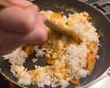 A picture of step 3 of Kimchi Fried Rice.