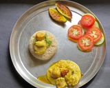 A picture of step 7 of Kadhi Pakore with Brown Rice for dinner - Bihari style.