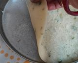 A picture of step 3 of Rava dhokla sushi with cheesy carrot julienned.